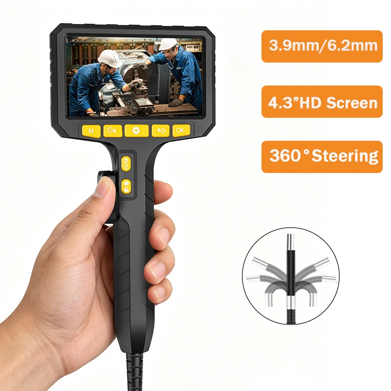 4.3" IPS Screen 1080P Endoscope Camera 6/3.9mm 8LEDs Borescope Inspection Camera for Automotive Industrial Plumbing Pipe Repair
4.3" IPS Screen 1080P Endoscope Camera 6/3.9mm 8LEDs Borescope Inspection Camera for Automotive Industrial Plumbing Pipe Repair