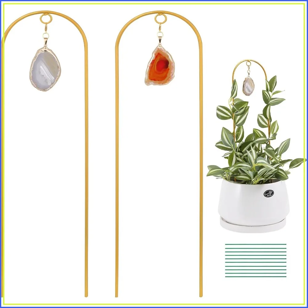 2 Pcs Mini Gold Plant Trellis for Indoor Vines, Boho Decor with Agate, Climbing Support for Pothos Ivy Hoya Philodendron
2 Pcs Mini Gold Plant Trellis for Indoor Vines, Boho Decor with Agate, Climbing Support for Pothos Ivy Hoya Philodendron