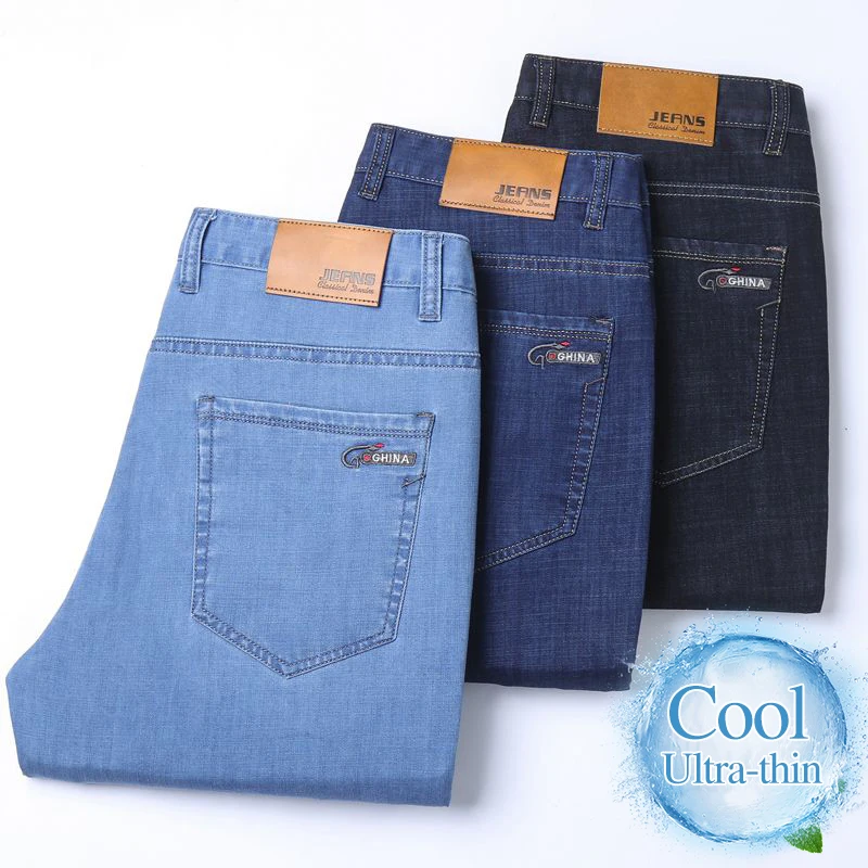 2026 Summer Ultra-thin Stretch Jeans Men's Fashion Korean Straight Casual Trousers Comfortable Cool Ice Silk Soft Denim Pants
2026 Summer Ultra-thin Stretch Jeans Men's Fashion Korean Straight Casual Trousers Comfortable Cool Ice Silk Soft Denim Pants