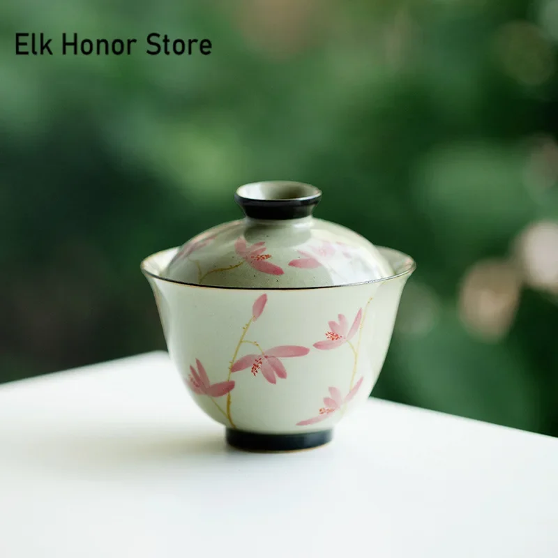 108 мл чистая ручная роспись персикового цвета Гайвань, роскошная чашка для заваривания чая, ручная чаша для приготовления чая, чайная ваза, крышка, чаша, чайная посуда 
108 мл чистая ручная роспись персикового цвета Гайвань, роскошная чашка для заваривания чая, ручная чаша для приготовления чая, чайная ваза, крышка, чаша, чайная посуда