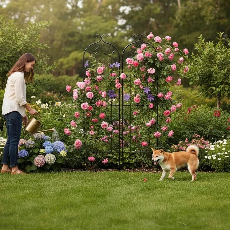 Garden Trellis for Climbing Plants, 60 x 15 in, 2 Packs Rustproof Metal Garden Flower Trellis, Outdoor Climbing Rose Trellis Cucumbers Support, Decorative Clematis Trellis for Courtyards Lawns
Garden Trellis for Climbing Plants, 60 x 15 in, 2 Packs Rustproof Metal Garden Flower Trellis, Outdoor Climbing Rose Trellis Cucumbers Support, Decorative Clematis Trellis for Courtyards Lawns