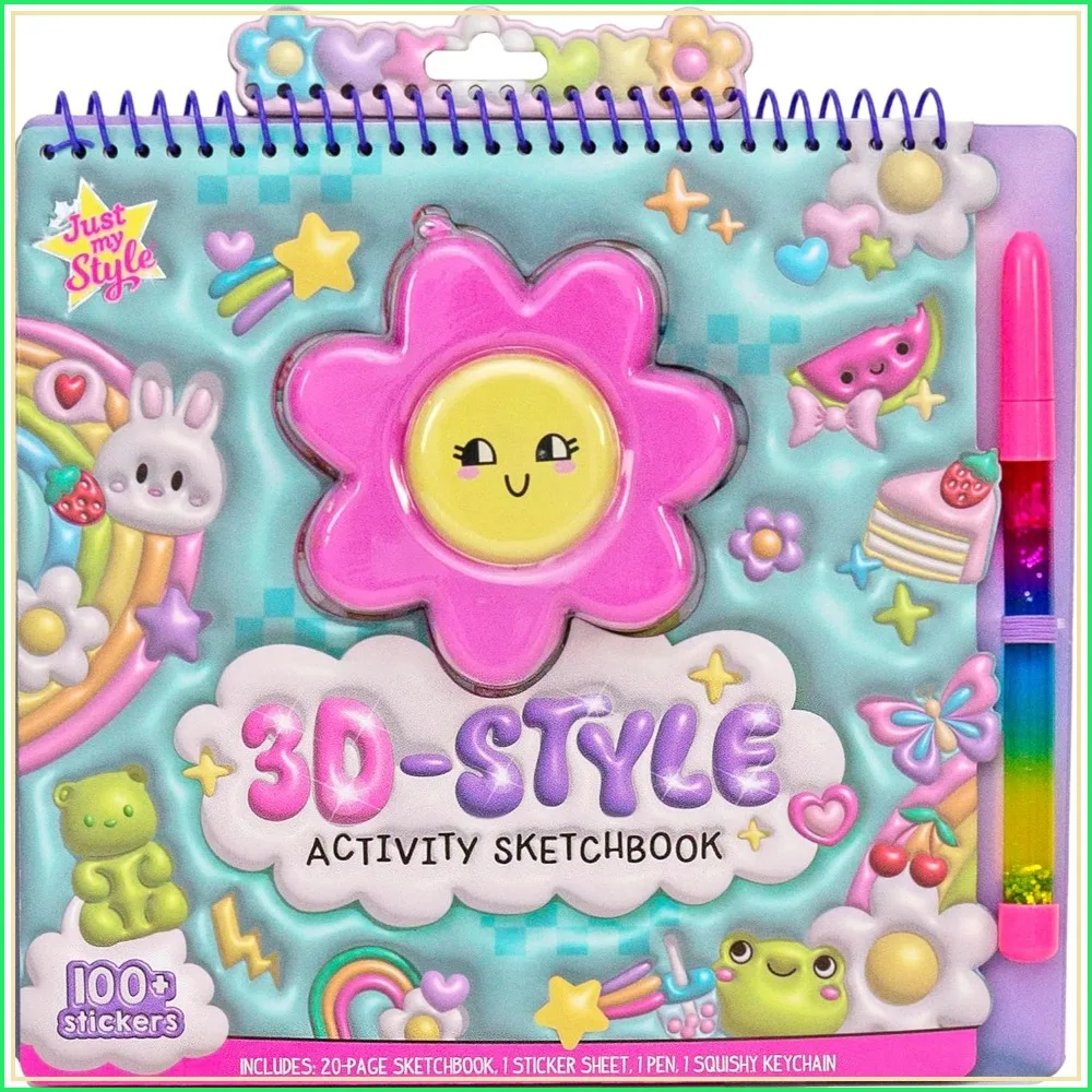 3D-Style Activity Book: 30 Pages of Coloring, Sticker & Glitter Pen, Bonus Flower Keychain, Squishy Cover Drawing Pad
3D-Style Activity Book: 30 Pages of Coloring, Sticker & Glitter Pen, Bonus Flower Keychain, Squishy Cover Drawing Pad