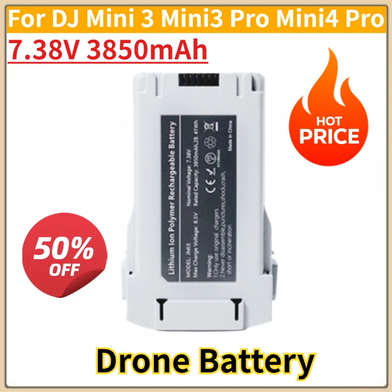 Brand New Replacement Lithium-ion Polymer Drone Battery 7.38V 3850mAh for DJ Mini 3 Mini3 Pro Mini4 Pro
Brand New Replacement Lithium-ion Polymer Drone Battery 7.38V 3850mAh for DJ Mini 3 Mini3 Pro Mini4 Pro