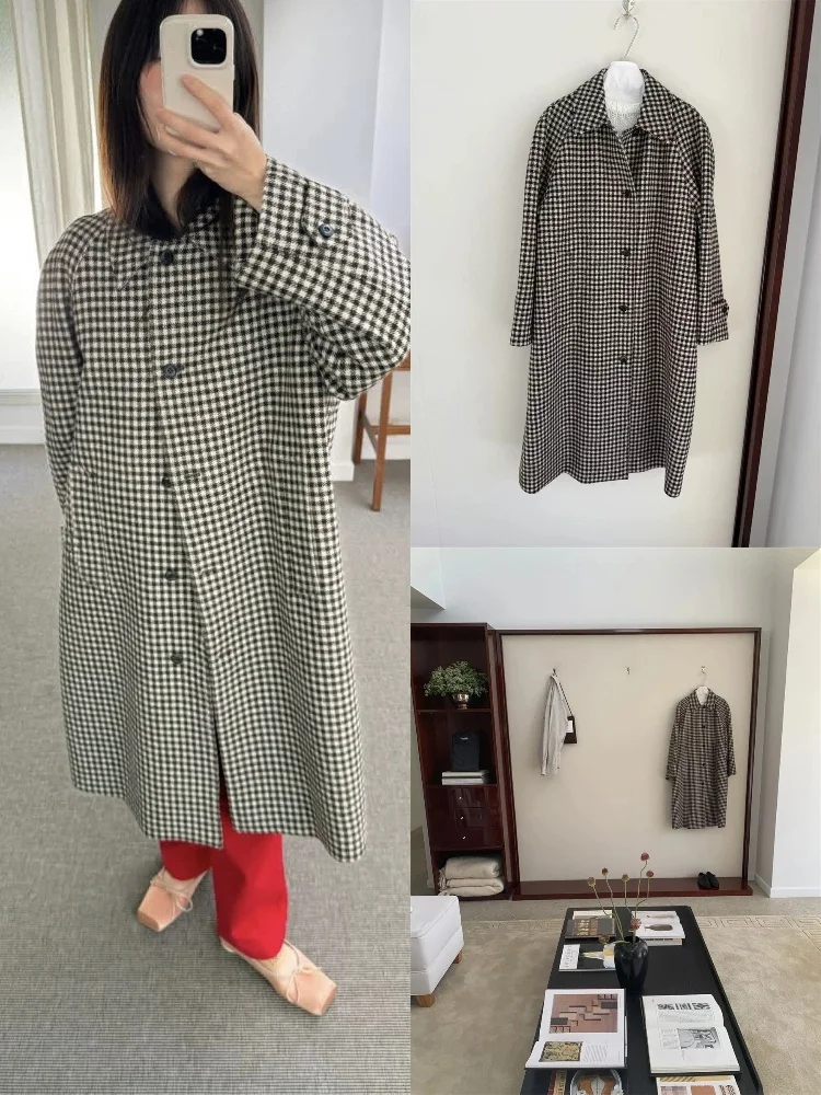 Long Woolen Coat Women's Vintage Collar Over-Knee Tweed Outerwear Bla And White id Pattern Winter Faion
Long Woolen Coat Women's Vintage Collar Over-Knee Tweed Outerwear Bla And White id Pattern Winter Faion