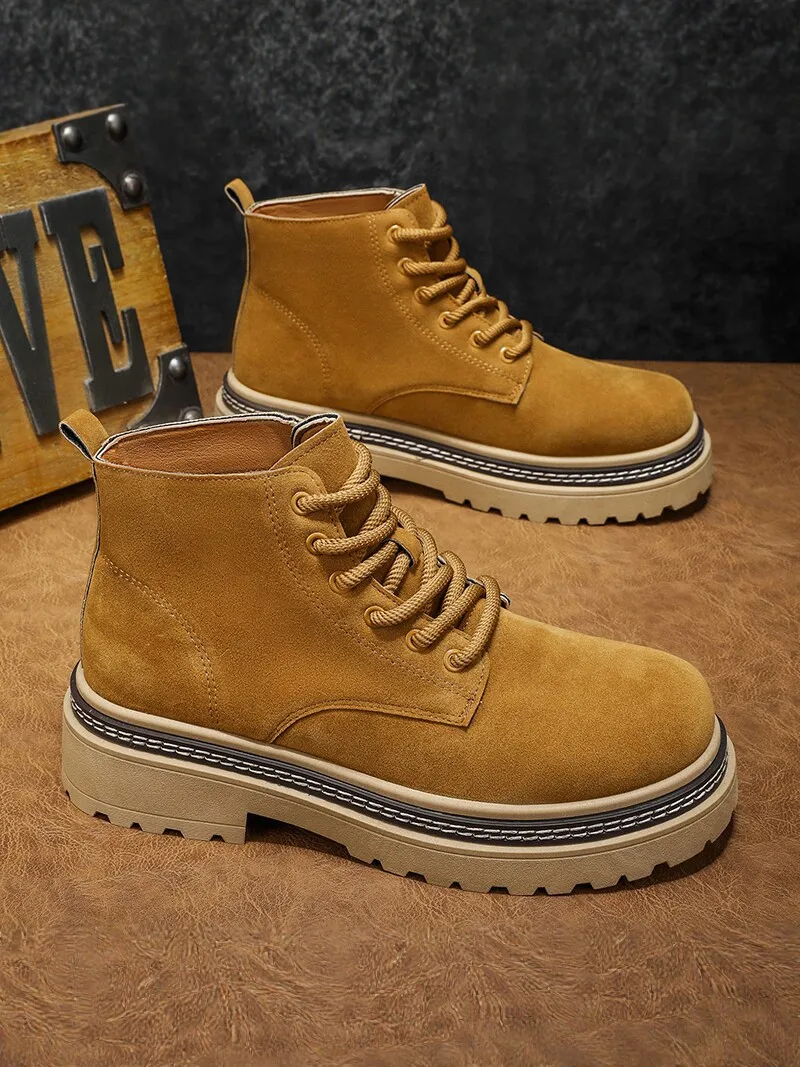 Retro British Style Men's Boots Winter High Top Motorcycle Sports Mid-Calf Workwear Yellow Boots Faux Suede
Retro British Style Men's Boots Winter High Top Motorcycle Sports Mid-Calf Workwear Yellow Boots Faux Suede
