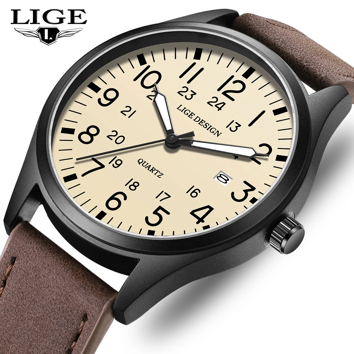 New Fashion LIGE Leather Simple Man Watch Outdoor Casual Sport Waterproof Quartz 24-Hour Display Military Calendar Men's Watches
New Fashion LIGE Leather Simple Man Watch Outdoor Casual Sport Waterproof Quartz 24-Hour Display Military Calendar Men's Watches