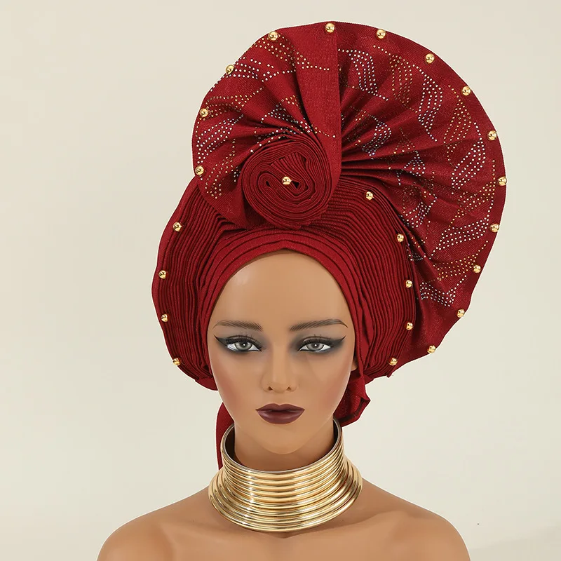Bonnet Hijab Turbante Mujer Headband Auto Gele Headtie Already Made Gele Nigerian Headwrap African Sego Headtie Wedding Headgear
Bonnet Hijab Turbante Mujer Headband Auto Gele Headtie Already Made Gele Nigerian Headwrap African Sego Headtie Wedding Headgear