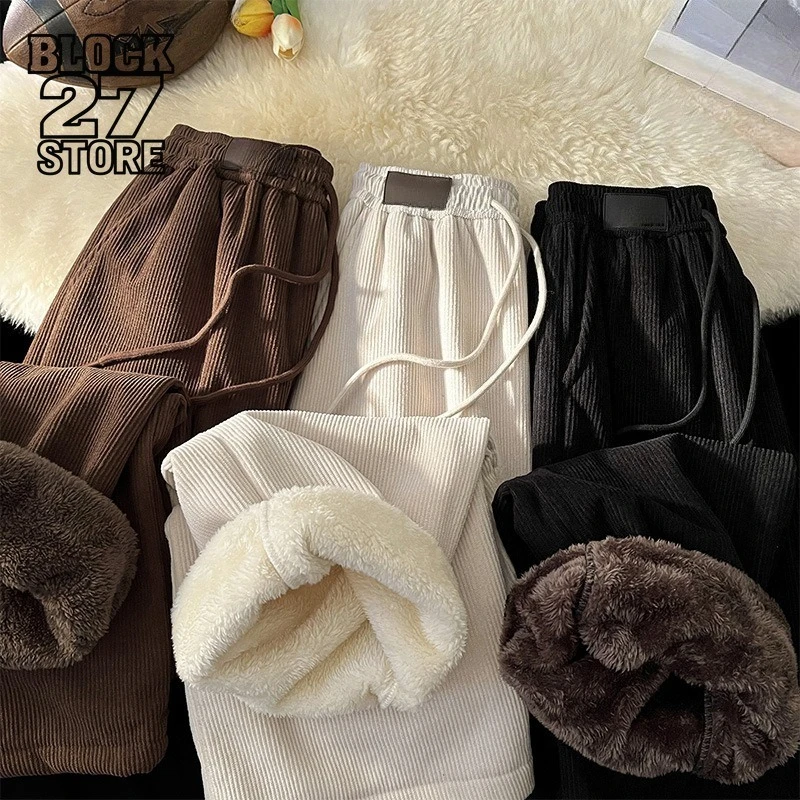 Mens Corduroy Pants Winter Thick Fleece Loose Warm Heavyweight Straight Casual Sweat Trousers Trendy Streetwear Harajuku Fashion
Mens Corduroy Pants Winter Thick Fleece Loose Warm Heavyweight Straight Casual Sweat Trousers Trendy Streetwear Harajuku Fashion