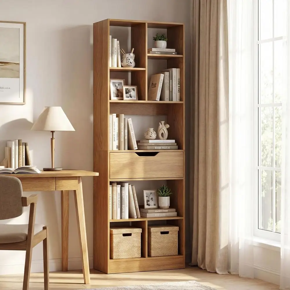 61 Tall Open Bookcase with 8-Cube Storage, Wooden Shelving Unit for Home Office, Living Room, Study (Natural, 61 H)
61 Tall Open Bookcase with 8-Cube Storage, Wooden Shelving Unit for Home Office, Living Room, Study (Natural, 61 H)