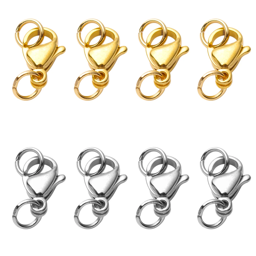 20-40pcs Gold Stainless Steel Lobster Clasps Hooks Connectors Jump Rings For Bracelet Necklace Chain DIY Jewelry Making Findings
20-40pcs Gold Stainless Steel Lobster Clasps Hooks Connectors Jump Rings For Bracelet Necklace Chain DIY Jewelry Making Findings