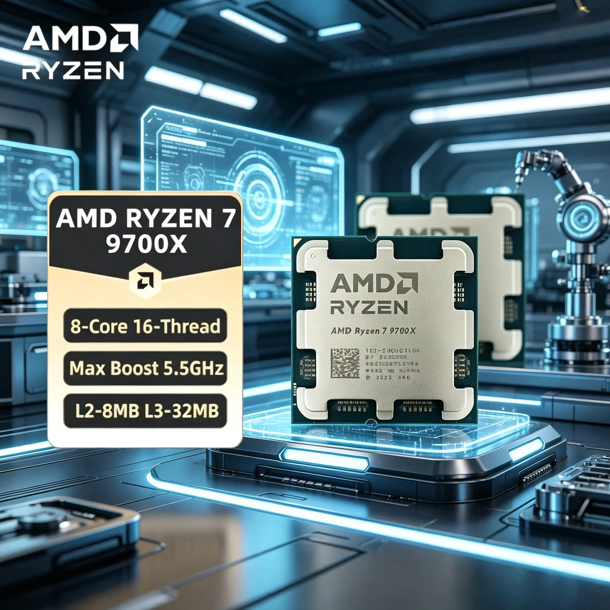 AMD Ryzen 7 9700X 8 Core 16 Thread 4NM L3 32M New 3.8GHz 65W DDR5 Socket AM5 Processor Zen5 Architecture No Cooler Pro
AMD Ryzen 7 9700X 8 Core 16 Thread 4NM L3 32M New 3.8GHz 65W DDR5 Socket AM5 Processor Zen5 Architecture No Cooler Pro