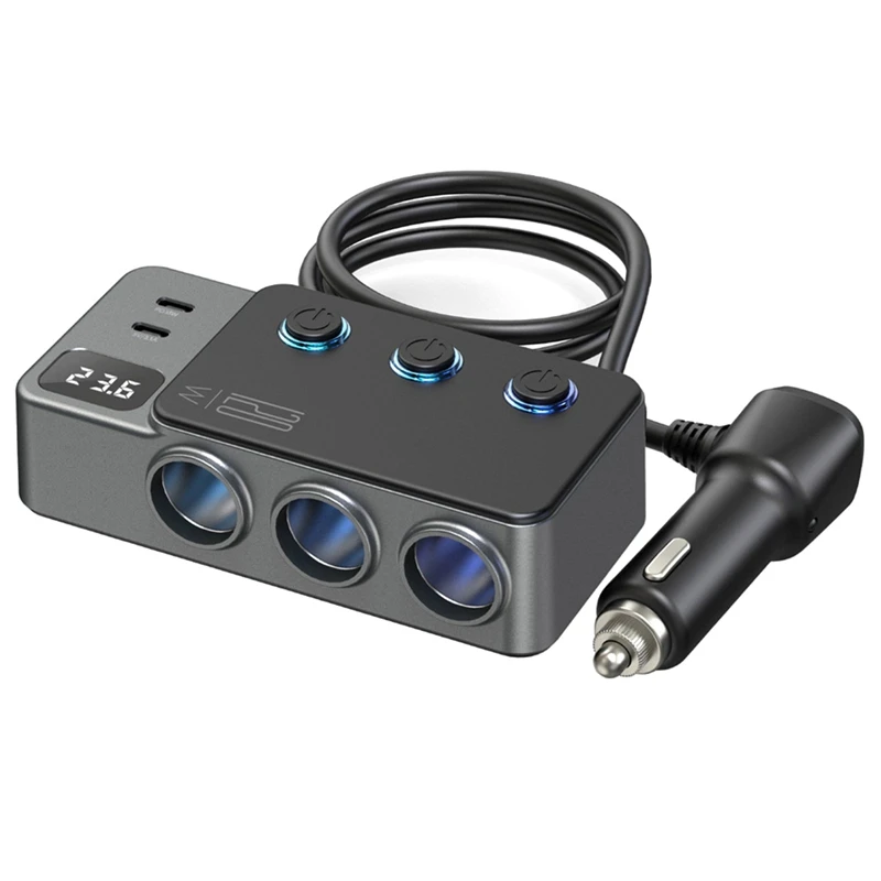 Car-Mounted Cigarrete Lighter Adapter USB Switch PD Super Fast Charge 120W Car Charger Universal Holde Digital Display
Car-Mounted Cigarrete Lighter Adapter USB Switch PD Super Fast Charge 120W Car Charger Universal Holde Digital Display