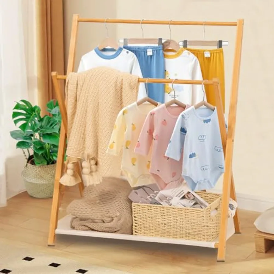 Dress Up Rack Clothing Rack with Hanging Rods Foldable Dress Up Clothes Storage with Fabric Floors Storage Shelf for Coats Danc
Dress Up Rack Clothing Rack with Hanging Rods Foldable Dress Up Clothes Storage with Fabric Floors Storage Shelf for Coats Danc