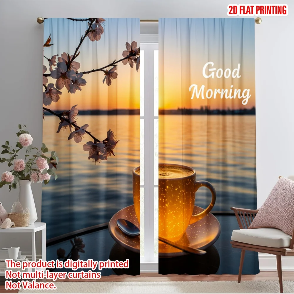 2pcs 2D flat printing Window Drapes Sunrise Coffee Blooming Flowers Polyester Without Electricity All Season Party & Holiday
2pcs 2D flat printing Window Drapes Sunrise Coffee Blooming Flowers Polyester Without Electricity All Season Party & Holiday