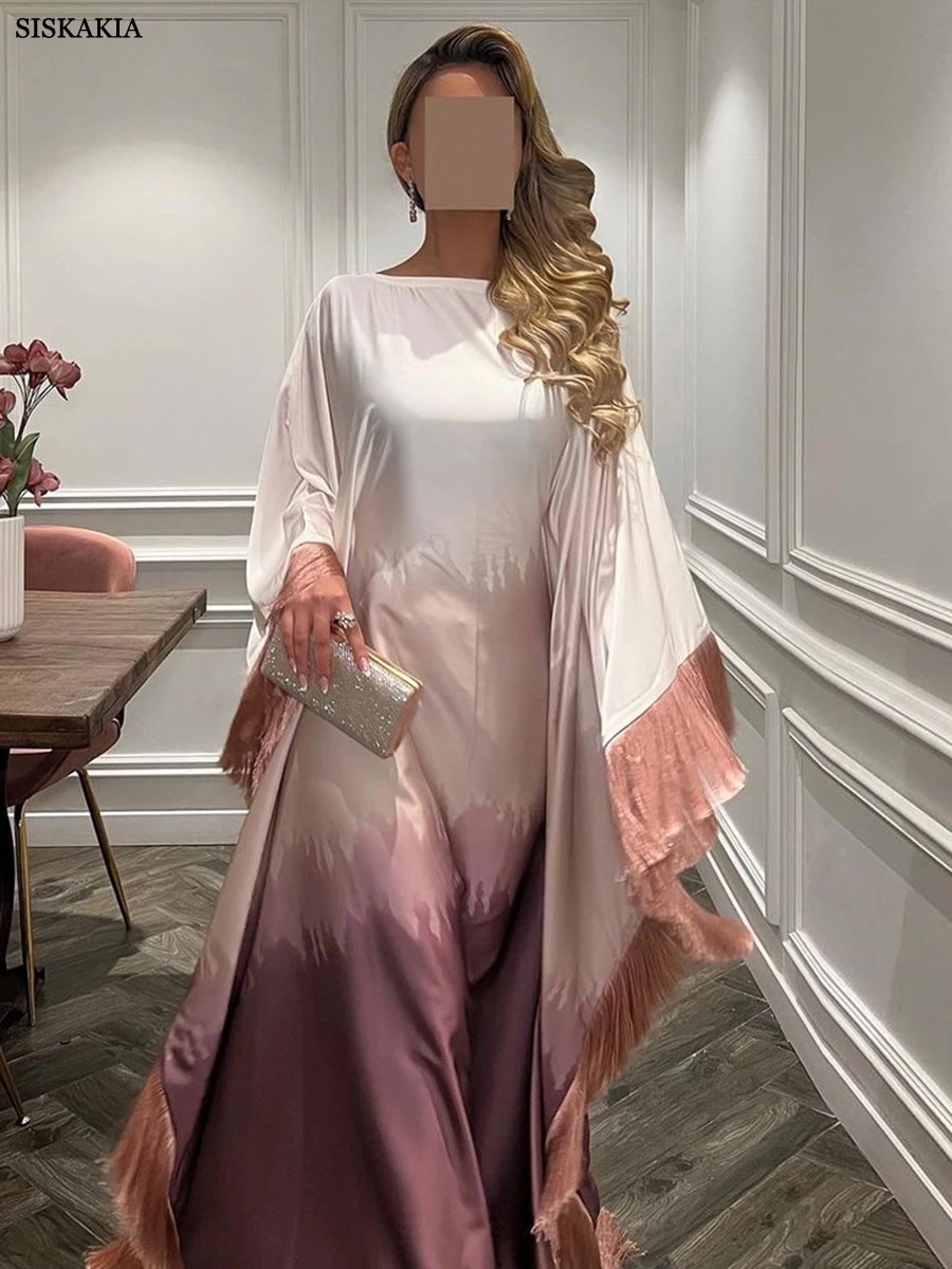 Siskakia Ramadan Dubai Batwing Sleeve Tassel Stylish Abaya Muslim Women's Dresses For Women Gala
Siskakia Ramadan Dubai Batwing Sleeve Tassel Stylish Abaya Muslim Women's Dresses For Women Gala