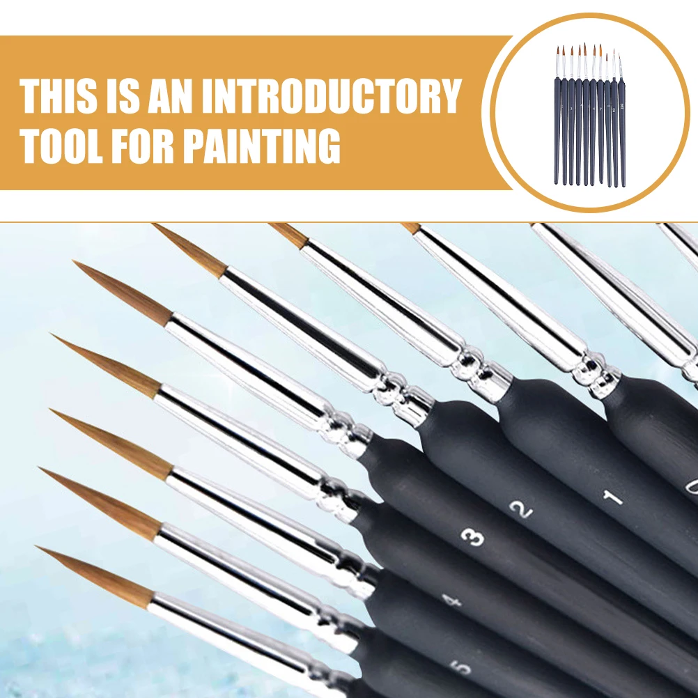 10 Pcs Oil Paintbrush Set Black Professional Fine Brushes Small Painting Pens Art Supplies Line Drawing Tools Nail Art Manicure
10 Pcs Oil Paintbrush Set Black Professional Fine Brushes Small Painting Pens Art Supplies Line Drawing Tools Nail Art Manicure