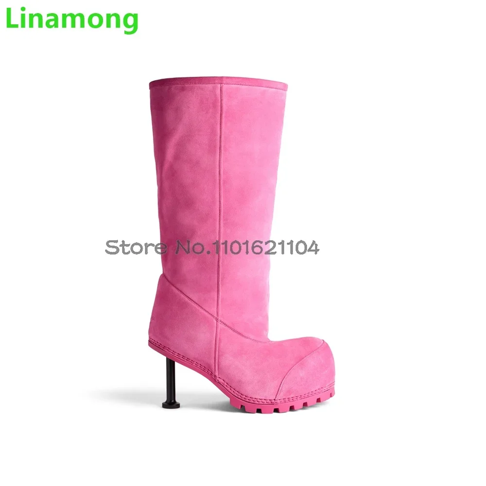 Pink Thin High Heel Warm Boots For Female Big Round Toe Snow Boots 2024 New Slip-on Fashion Runway Solid Height Increasing Shoe
Pink Thin High Heel Warm Boots For Female Big Round Toe Snow Boots 2024 New Slip-on Fashion Runway Solid Height Increasing Shoe