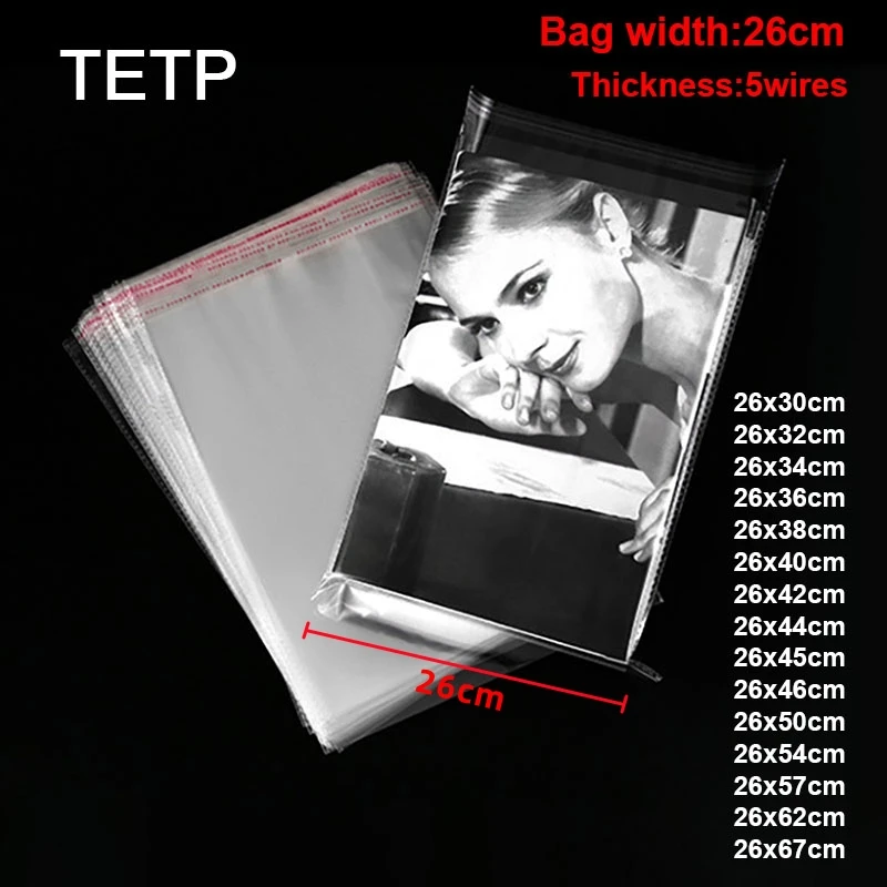 TETP 26cm Width OPP Self Adhesive Bags Small Shawl Tablecloth Vest T-shirt Packaging Gift Shipping Pouches For Small Business
TETP 26cm Width OPP Self Adhesive Bags Small Shawl Tablecloth Vest T-shirt Packaging Gift Shipping Pouches For Small Business