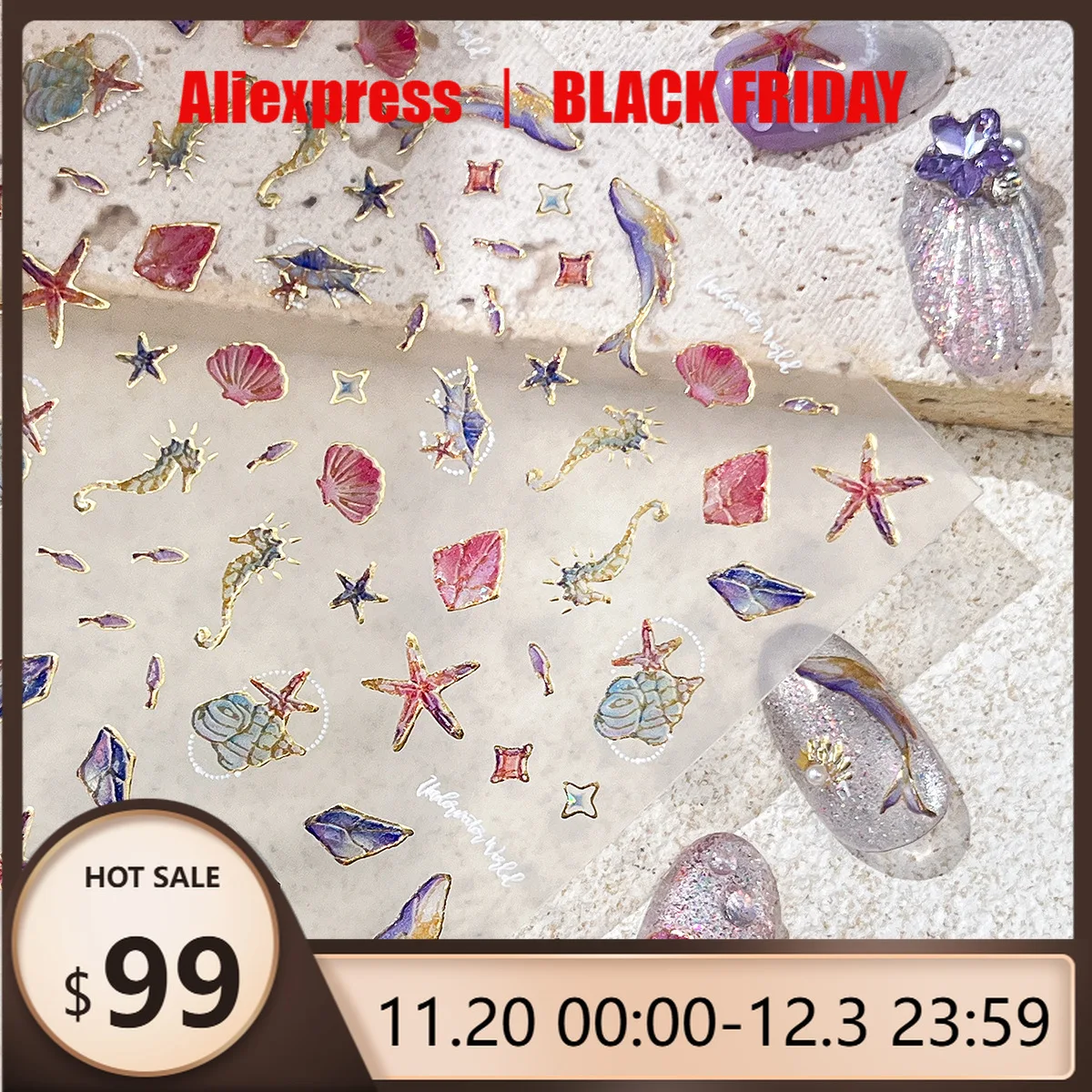 Summer Ocean Style Nail Stickers 5D Embossed Dream Shells Starfish Jellyfish Nail Stickers Suitable for a Variety of Nail Type
Summer Ocean Style Nail Stickers 5D Embossed Dream Shells Starfish Jellyfish Nail Stickers Suitable for a Variety of Nail Type