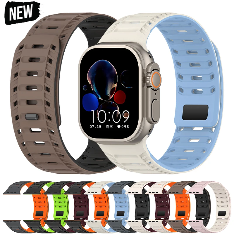 Soft Silicone Magnetic Strap for Apple Watch Band Ultra 2 49mm Series 10 46mm 45mm 44mm 42mm Bracelet for Iwatch 9 8 7 6 SE 5 4
Soft Silicone Magnetic Strap for Apple Watch Band Ultra 2 49mm Series 10 46mm 45mm 44mm 42mm Bracelet for Iwatch 9 8 7 6 SE 5 4