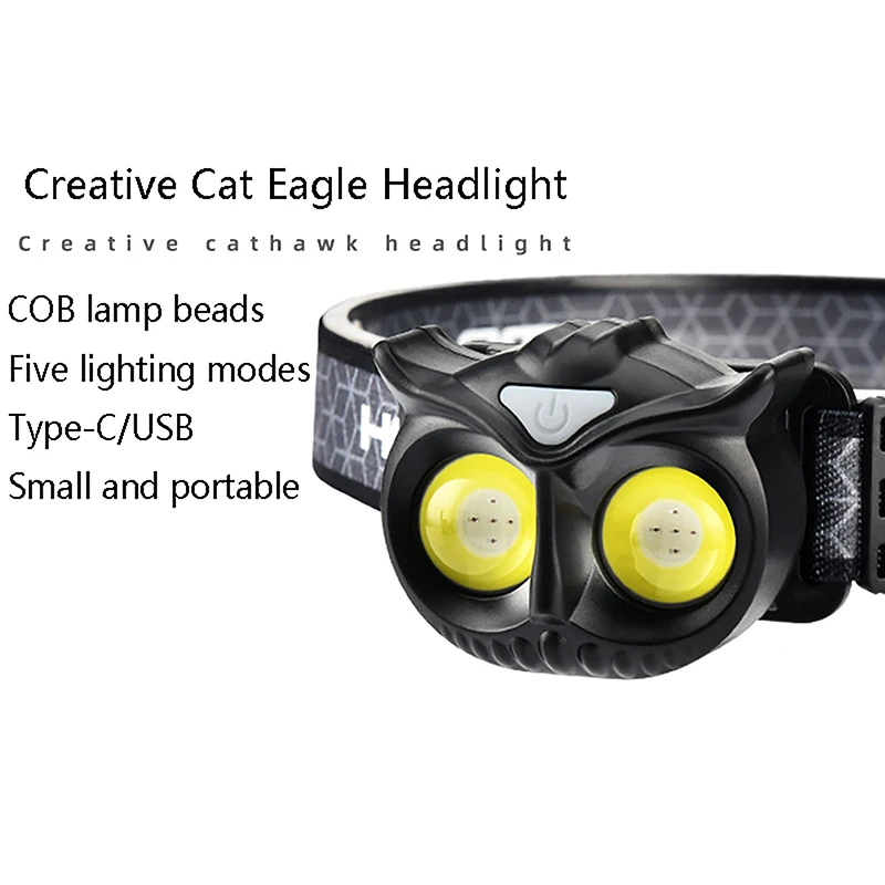 High Power COB LED Headlights USB Rechargeable Built-in Battery Magnetic Absorption Induction Small Creative Owl Headlamp
High Power COB LED Headlights USB Rechargeable Built-in Battery Magnetic Absorption Induction Small Creative Owl Headlamp