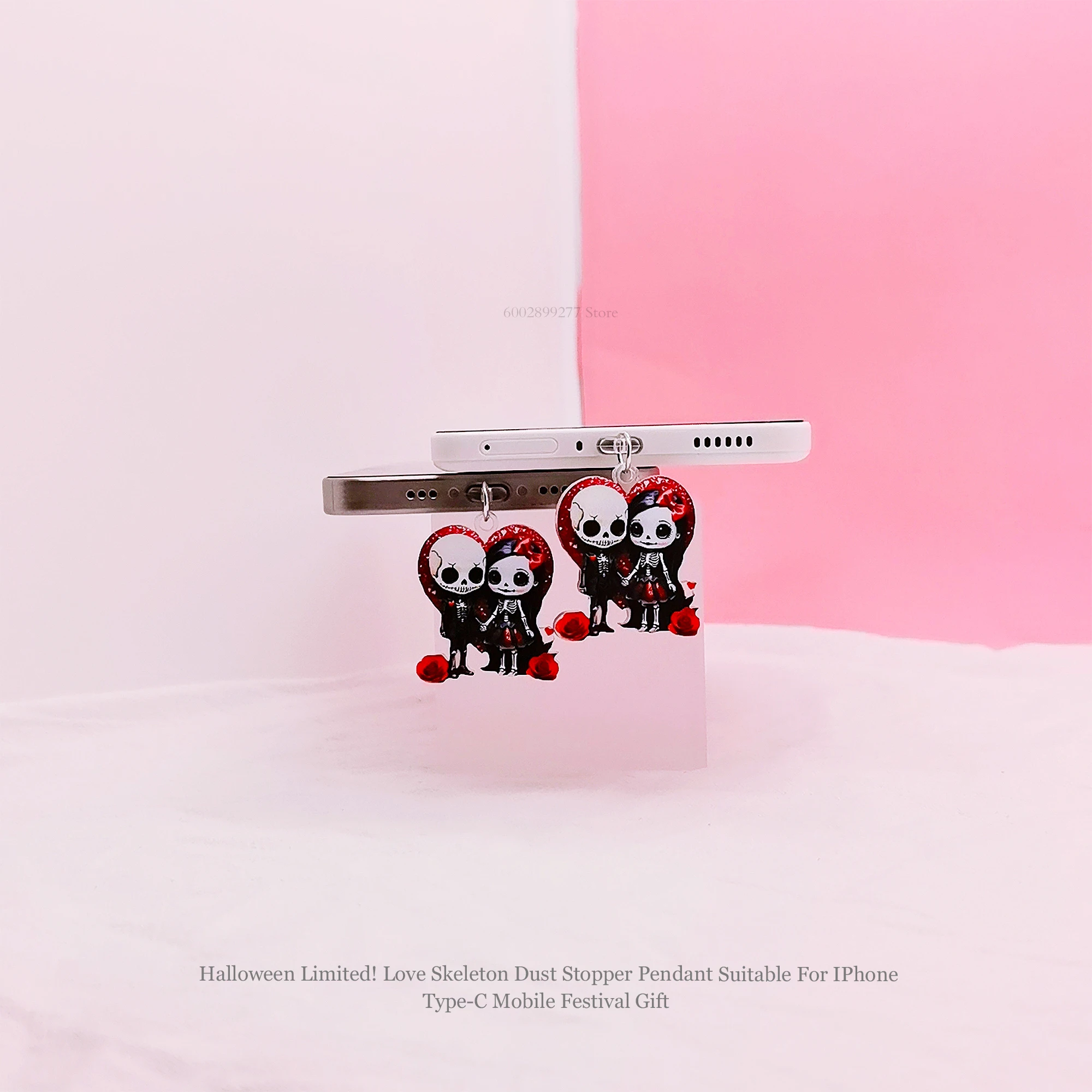 2D Flat Acrylic Heart Skull Dust Plug Design Perfect For IPhone Type-C For Android Charging Ports Halloween Gift For Friends
2D Flat Acrylic Heart Skull Dust Plug Design Perfect For IPhone Type-C For Android Charging Ports Halloween Gift For Friends