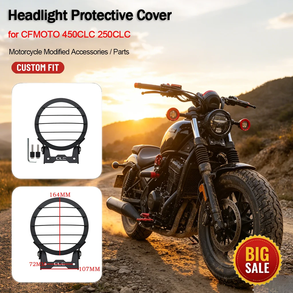 Motorcycle Headlight Guard Grille Protective Cover Decor Mesh for CFMOTO 450CLC 250CLC Modification Accessories
Motorcycle Headlight Guard Grille Protective Cover Decor Mesh for CFMOTO 450CLC 250CLC Modification Accessories