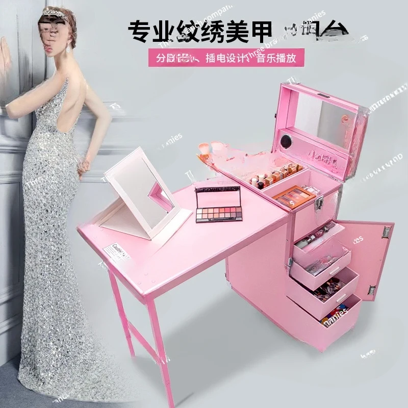 Customized Mobile Folding Table Pull Rod Tattoo Toolbox Nail Beauty Box Cosmetic Tool Case Travel Professional Cosmetic Case
Customized Mobile Folding Table Pull Rod Tattoo Toolbox Nail Beauty Box Cosmetic Tool Case Travel Professional Cosmetic Case