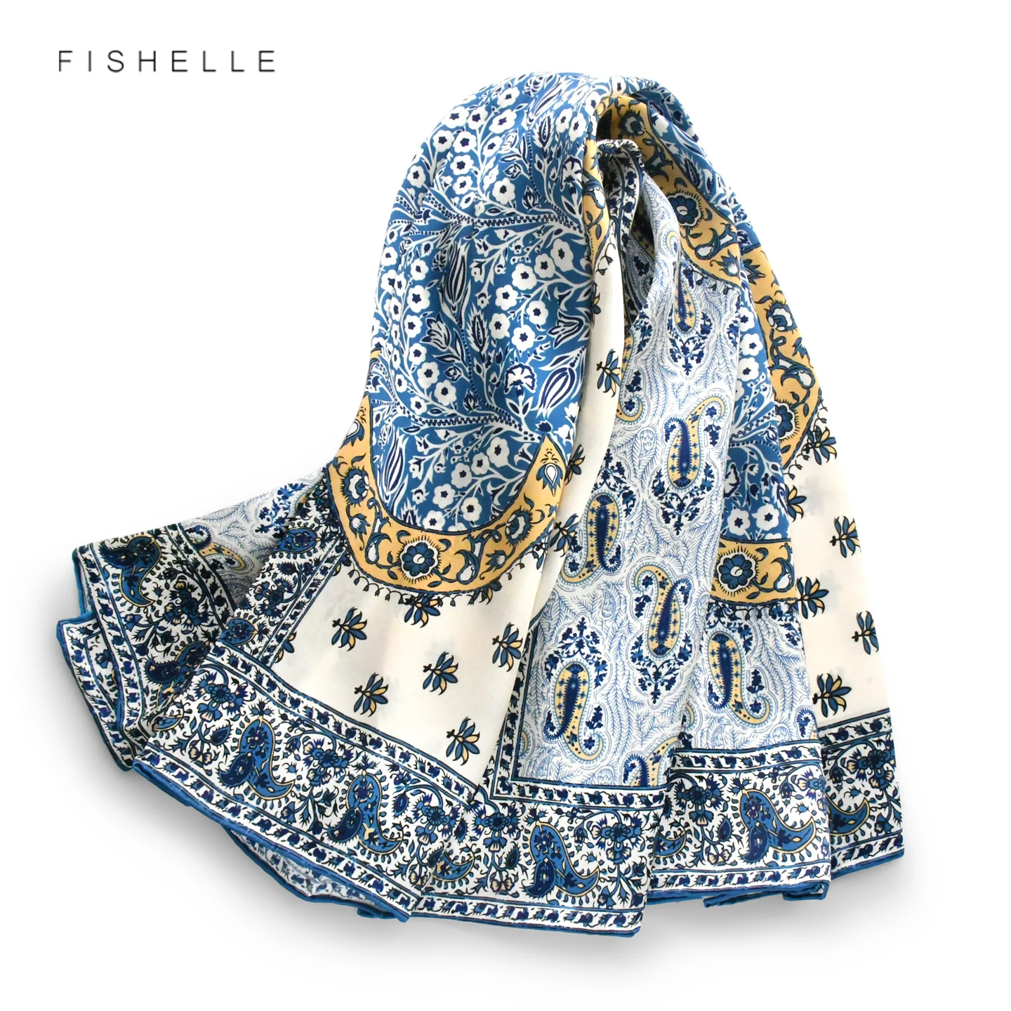 Blue Paisley 100% Real Silk Scarf Women 90cm Bandana Spring Autumn Shawl Wrap Silk Satin Headscarf Neckerchief Luxury Lady Gift
Blue Paisley 100% Real Silk Scarf Women 90cm Bandana Spring Autumn Shawl Wrap Silk Satin Headscarf Neckerchief Luxury Lady Gift