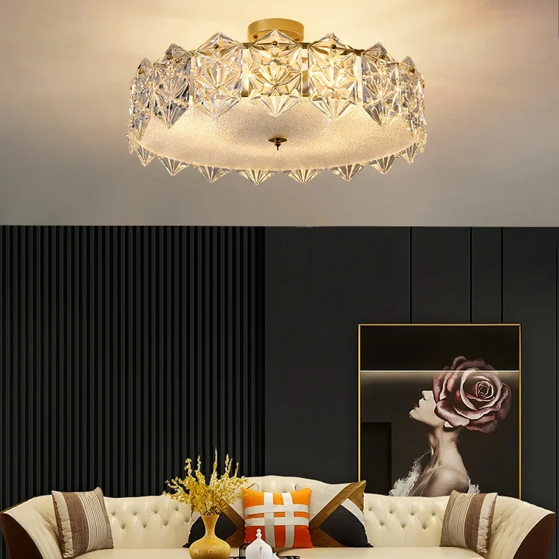 The New Living Room Lamp Simple And Modern Round LED Crystal Ceiling Lamp Light Luxury Dining Room Decorative Led Ceiling Lights
The New Living Room Lamp Simple And Modern Round LED Crystal Ceiling Lamp Light Luxury Dining Room Decorative Led Ceiling Lights