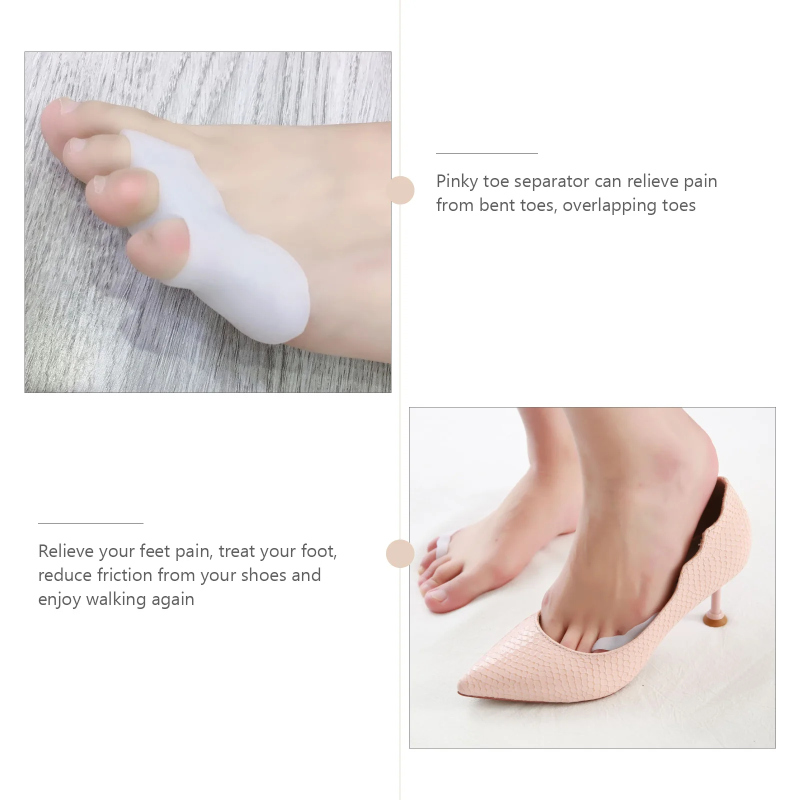 12pcs White Silicone Toe Adjuster Stretcher Separators Pads Foot Care Tools Pinky Corrector Reduce Friction Comfortable Walking
12pcs White Silicone Toe Adjuster Stretcher Separators Pads Foot Care Tools Pinky Corrector Reduce Friction Comfortable Walking
