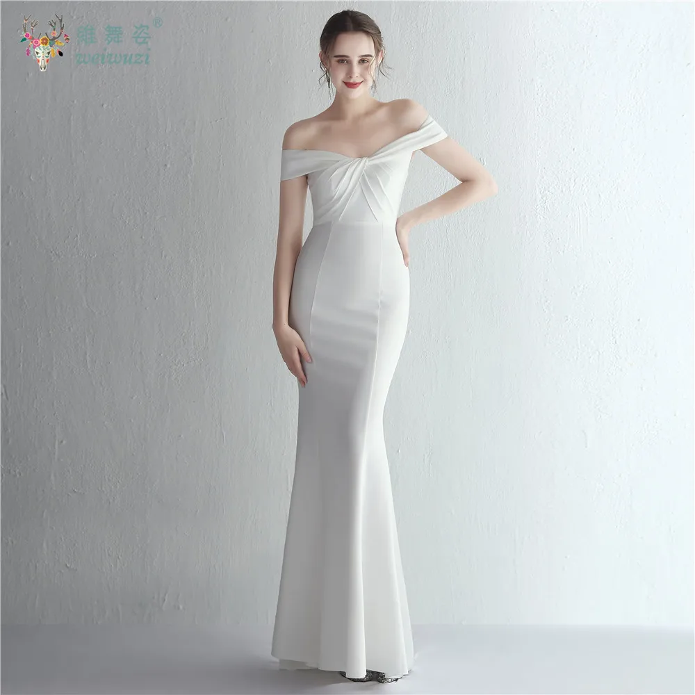 Simple Satin White Fishtail Dress Off Shoulder Side Sleeve Ruched Prom Evening Dresses Crisscross Knot Wedding Marriage Gown
Simple Satin White Fishtail Dress Off Shoulder Side Sleeve Ruched Prom Evening Dresses Crisscross Knot Wedding Marriage Gown