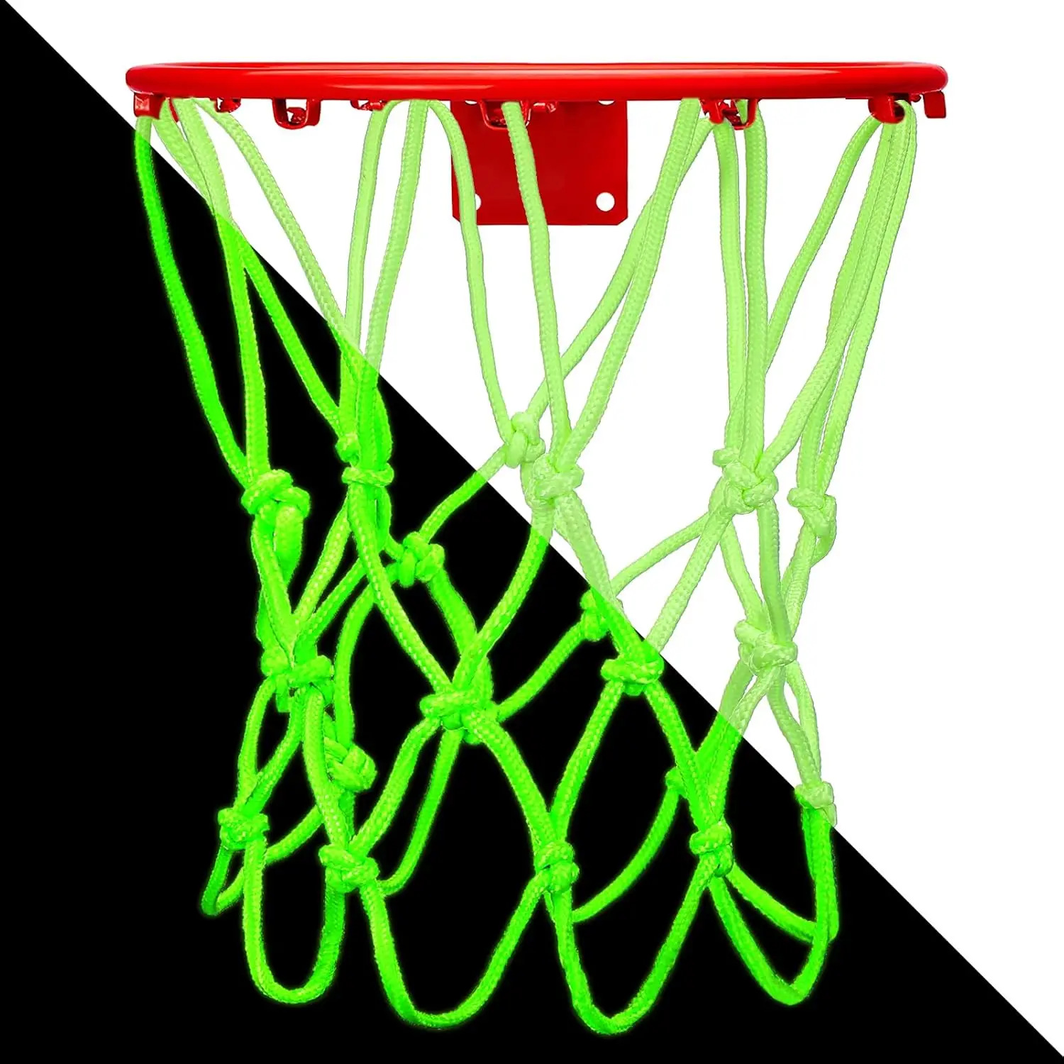Glow in Dark Basketball Net, Sun Powered, 8-10.25" Rim, Portable Nylon, 8 Loops, Gift
Glow in Dark Basketball Net, Sun Powered, 8-10.25" Rim, Portable Nylon, 8 Loops, Gift