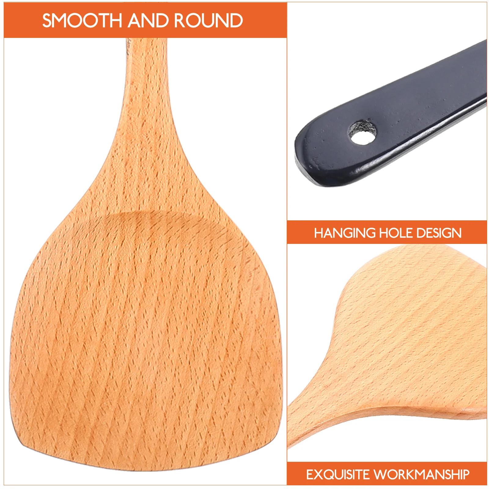 Non-Stick Cooking Spatula Wooden Spatula for Cooking Heat-Resistant Kitchen Tool with Hanging Hole for Home Hotel
Non-Stick Cooking Spatula Wooden Spatula for Cooking Heat-Resistant Kitchen Tool with Hanging Hole for Home Hotel