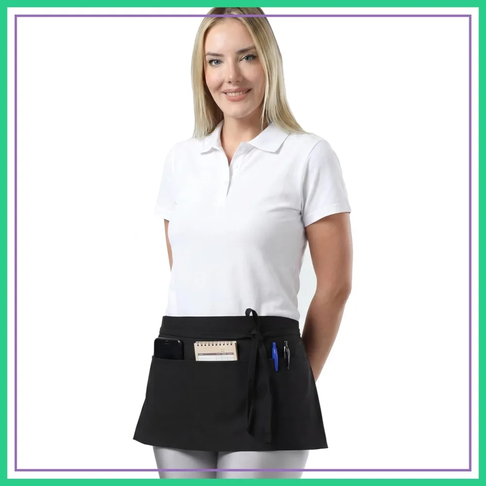 Waist Apron with 3 Pockets Waterdrop Resistant Premium Cotton Waitress Apron 10 Colors Server Chef Apron
Waist Apron with 3 Pockets Waterdrop Resistant Premium Cotton Waitress Apron 10 Colors Server Chef Apron
