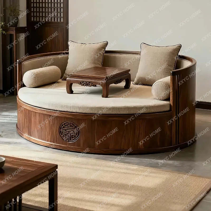 b567 New Chinese-style North black walnut curved Arhat bed Song-style aesthetics minimalist retro solid wood double sof
b567 New Chinese-style North black walnut curved Arhat bed Song-style aesthetics minimalist retro solid wood double sof
