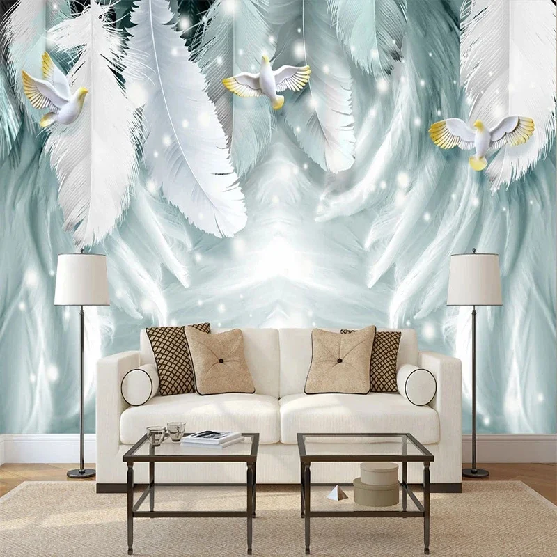 Custom Wallpaper Mural Nordic Beautiful White Feather Bird For Living Room Wall Decor Waterproof Wall Cloth Papel De Parede 3D
Custom Wallpaper Mural Nordic Beautiful White Feather Bird For Living Room Wall Decor Waterproof Wall Cloth Papel De Parede 3D