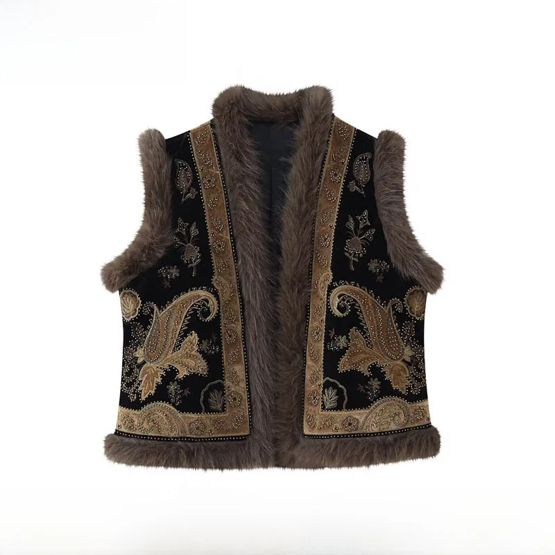 Warm Faionable Beaded Embroidery Vest New Autumn Winter Women's Clothing ZR Sle ort Length Polyester Fabric Outerwear
Warm Faionable Beaded Embroidery Vest New Autumn Winter Women's Clothing ZR Sle ort Length Polyester Fabric Outerwear