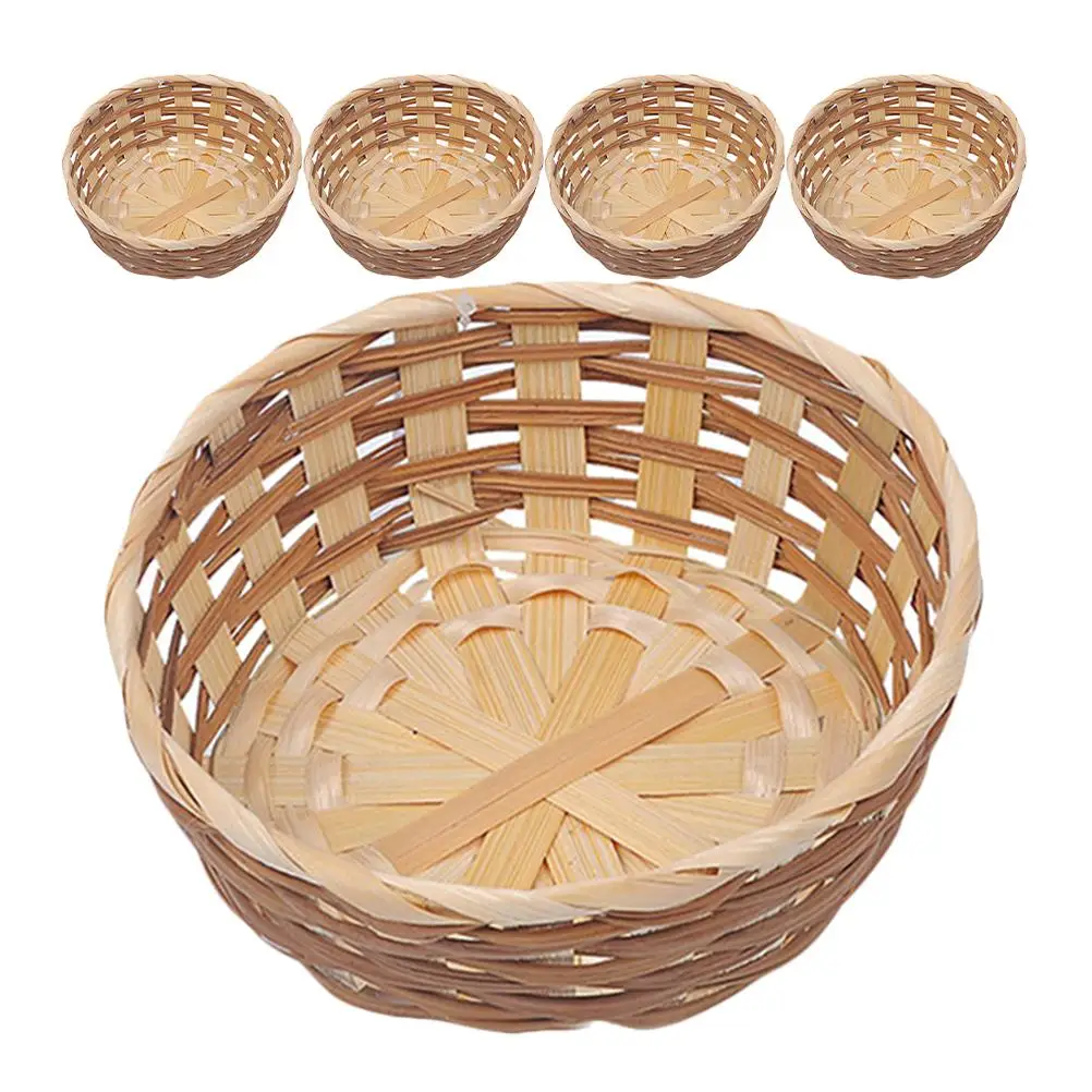 5 Pcs Bamboo Fruit Basket Woven For Storage Weaving Desktop Reusable Plate Tray Snack Baskets
5 Pcs Bamboo Fruit Basket Woven For Storage Weaving Desktop Reusable Plate Tray Snack Baskets