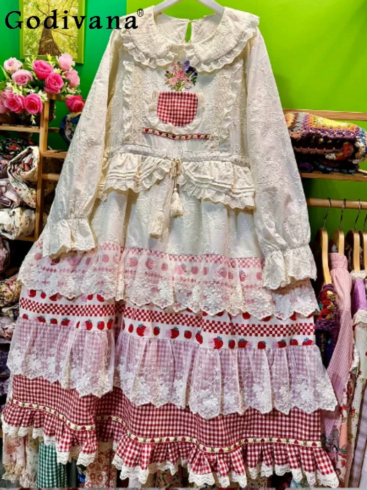 Spring Long Sleeve Lace Sweet Peter Pan Collar Gentle Embroidery Dress Fashion High Waist A-line Versatile Princess Dresses
Spring Long Sleeve Lace Sweet Peter Pan Collar Gentle Embroidery Dress Fashion High Waist A-line Versatile Princess Dresses