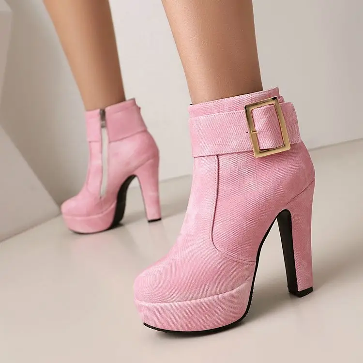 Platform Ankle Boots 2026 Round Toe High Heels Wome's Short Booties
Platform Ankle Boots 2026 Round Toe High Heels Wome's Short Booties