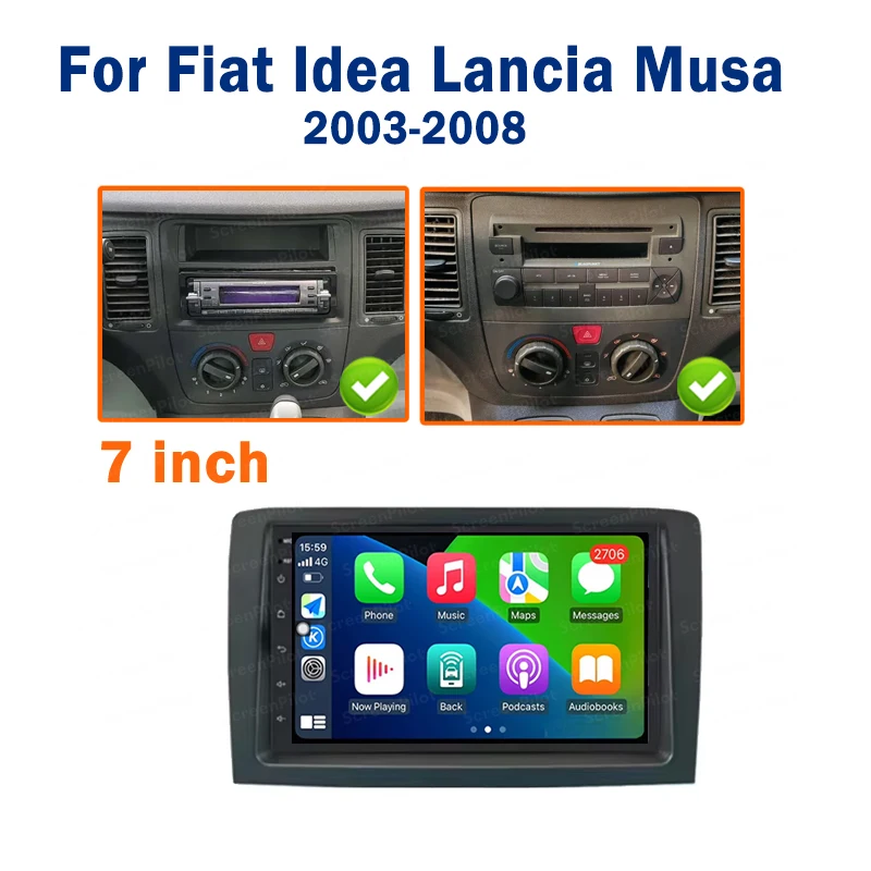 7 inch Car Radio For Fiat Idea Lancia Musa 2003-2008 Stereo Multimedia Player Android 16 Navigation 2din Carplay Touch Screen BT
7 inch Car Radio For Fiat Idea Lancia Musa 2003-2008 Stereo Multimedia Player Android 16 Navigation 2din Carplay Touch Screen BT