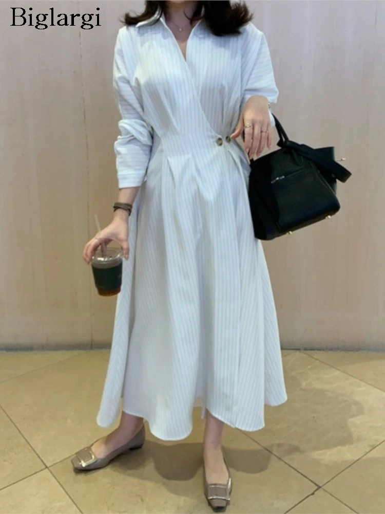 Spring Summer Long Dress Women Slim Waist Fashion Ruffle Pleated Ladies Dresses Korean Style Loose Woman Long Sleeve Dress
Spring Summer Long Dress Women Slim Waist Fashion Ruffle Pleated Ladies Dresses Korean Style Loose Woman Long Sleeve Dress