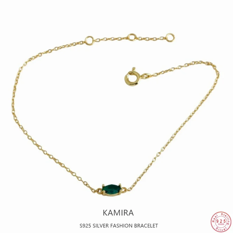 KAMIRA Real 925 Sterling Silver Minimalist Daily Green Zircon Bracelets for Women Party Gentle Fashion Jewelry Accessories Gifts
KAMIRA Real 925 Sterling Silver Minimalist Daily Green Zircon Bracelets for Women Party Gentle Fashion Jewelry Accessories Gifts