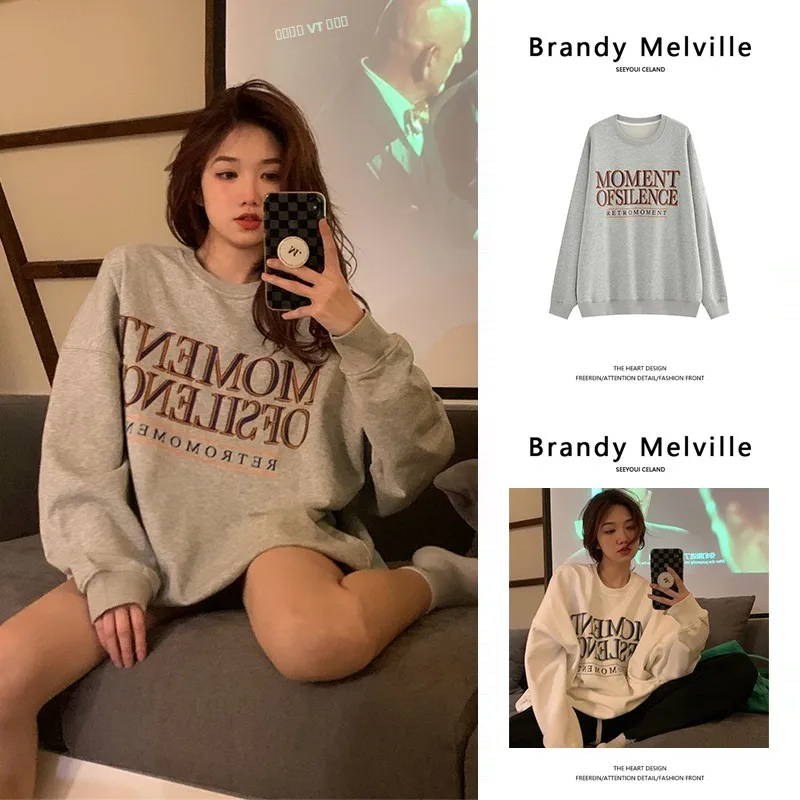 Retro American Letter Print Loose round Ne Sweatirt Women's Autumn Lazy Sle Outerwear Trendy Cotton Long Sve Hoodie
Retro American Letter Print Loose round Ne Sweatirt Women's Autumn Lazy Sle Outerwear Trendy Cotton Long Sve Hoodie