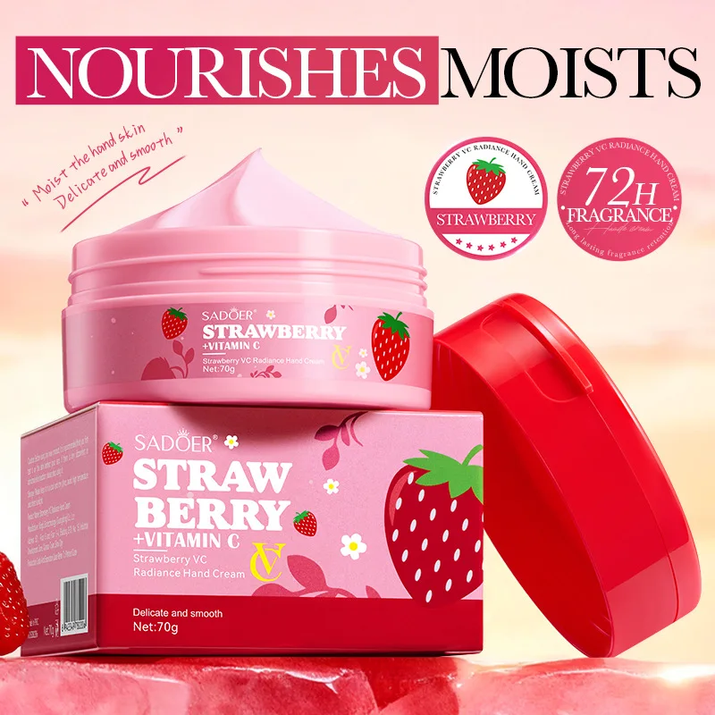 Strawberry VC Hand Cream Moisturizes, Moisturizes, Brightens Skin, and Protects Hands and Feet from Drying and Cracking
Strawberry VC Hand Cream Moisturizes, Moisturizes, Brightens Skin, and Protects Hands and Feet from Drying and Cracking