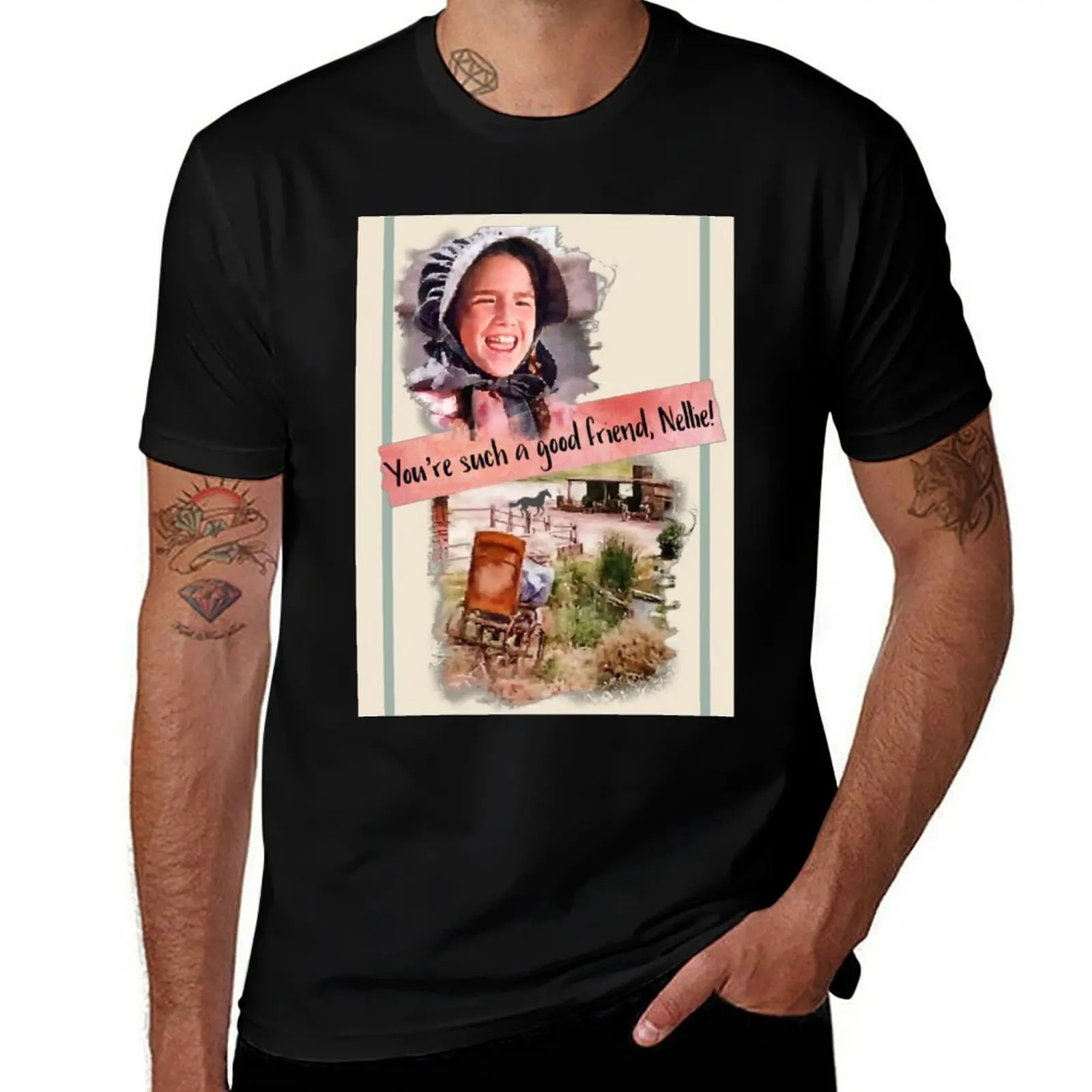 Little House on the Prairie Laura and Nellie Wheelchair Scene T-Shirt Casual Loose Daily Wear T-Shirt
Little House on the Prairie Laura and Nellie Wheelchair Scene T-Shirt Casual Loose Daily Wear T-Shirt