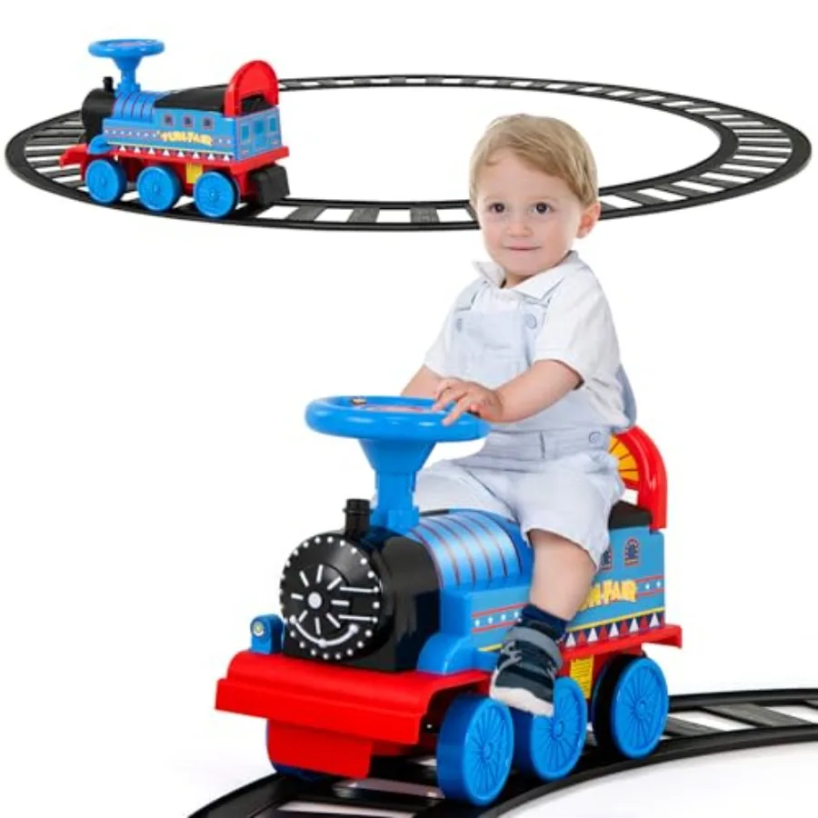Ride On Train 6V Battery Powered Electric Toy for Navy Blue Plastic Tracks Set with Flashing Lights Music and Storage Seat
Ride On Train 6V Battery Powered Electric Toy for Navy Blue Plastic Tracks Set with Flashing Lights Music and Storage Seat