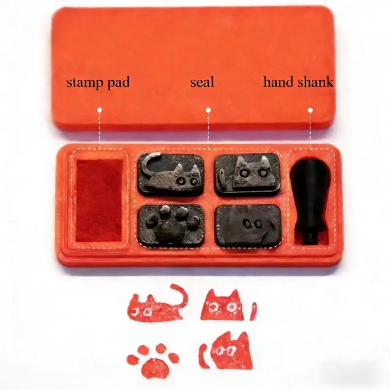 Cute Little Cat Stamps Crafts With Inkpad And Storage Charming Gifts For Children Adults DIY Home Holiday Decoration
Cute Little Cat Stamps Crafts With Inkpad And Storage Charming Gifts For Children Adults DIY Home Holiday Decoration