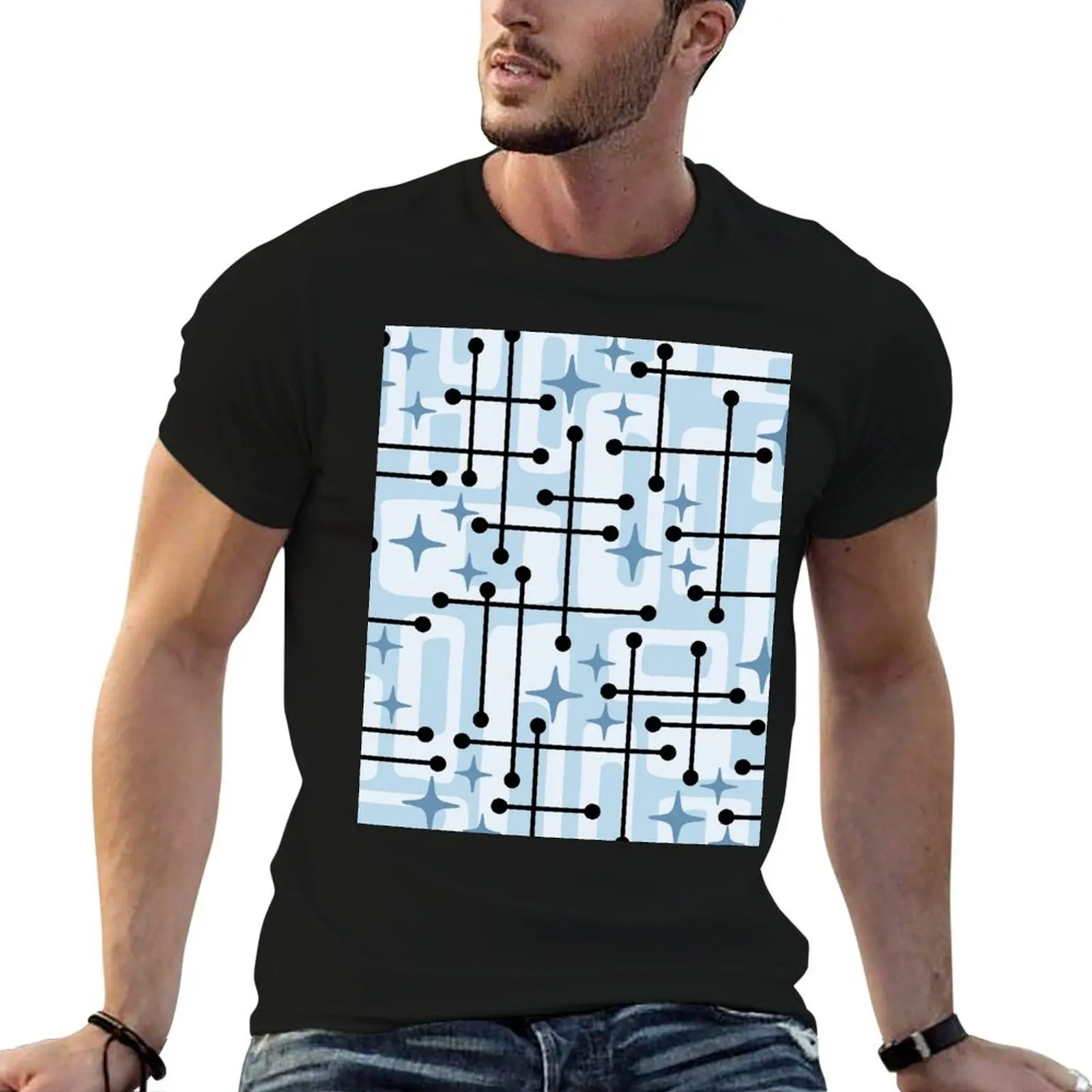 Retro Mid-Century Modern Abstract Pattern Black and Blue T-Shirt t shirts designer man tshirt T-Shirt
Retro Mid-Century Modern Abstract Pattern Black and Blue T-Shirt t shirts designer man tshirt T-Shirt